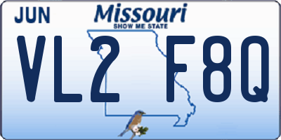 MO license plate VL2F8Q