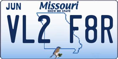 MO license plate VL2F8R