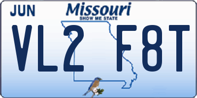 MO license plate VL2F8T