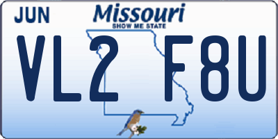 MO license plate VL2F8U