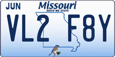 MO license plate VL2F8Y
