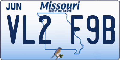 MO license plate VL2F9B