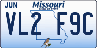 MO license plate VL2F9C