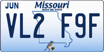 MO license plate VL2F9F