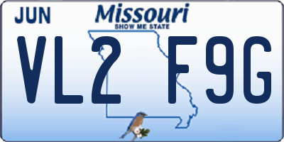MO license plate VL2F9G