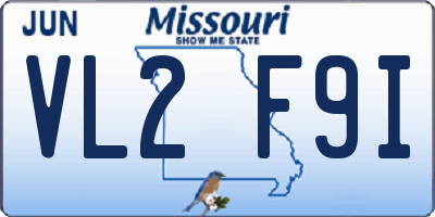 MO license plate VL2F9I