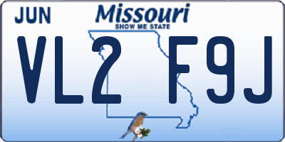 MO license plate VL2F9J
