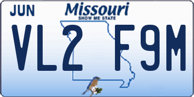 MO license plate VL2F9M