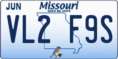 MO license plate VL2F9S