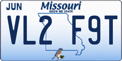 MO license plate VL2F9T