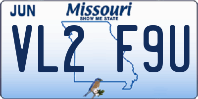 MO license plate VL2F9U
