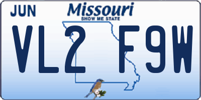 MO license plate VL2F9W