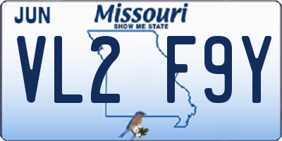 MO license plate VL2F9Y