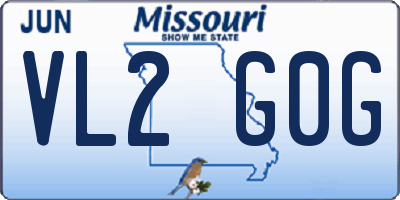 MO license plate VL2G0G