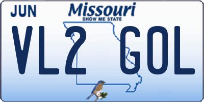 MO license plate VL2G0L