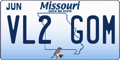 MO license plate VL2G0M