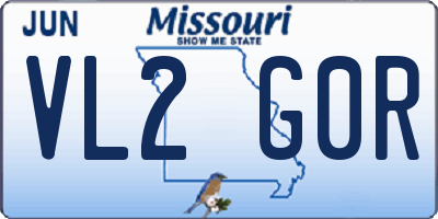 MO license plate VL2G0R