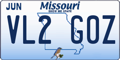MO license plate VL2G0Z