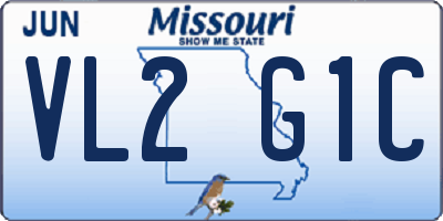 MO license plate VL2G1C