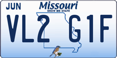 MO license plate VL2G1F