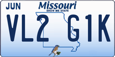 MO license plate VL2G1K