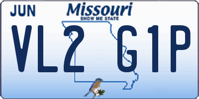 MO license plate VL2G1P