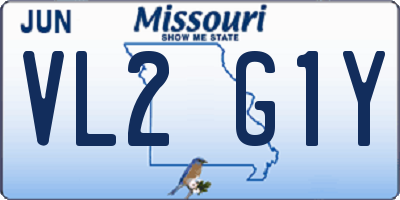 MO license plate VL2G1Y