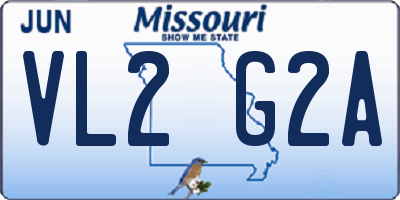 MO license plate VL2G2A