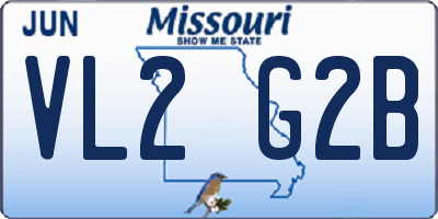 MO license plate VL2G2B