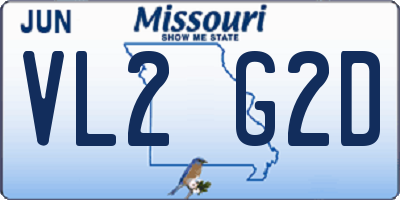 MO license plate VL2G2D