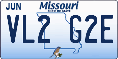 MO license plate VL2G2E