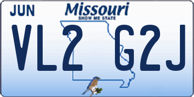 MO license plate VL2G2J