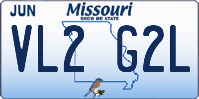 MO license plate VL2G2L