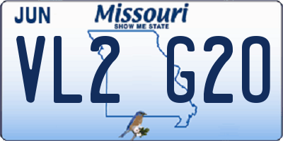 MO license plate VL2G2O