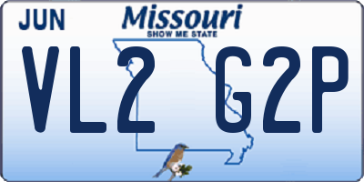 MO license plate VL2G2P