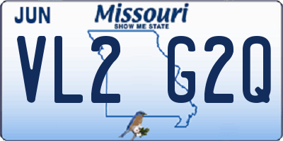 MO license plate VL2G2Q