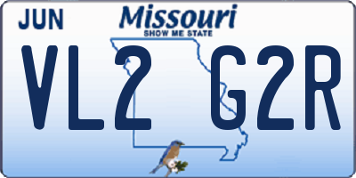 MO license plate VL2G2R