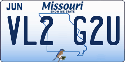 MO license plate VL2G2U