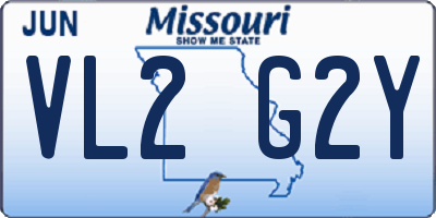 MO license plate VL2G2Y
