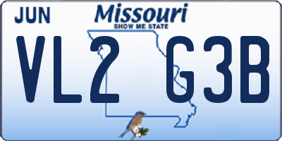 MO license plate VL2G3B