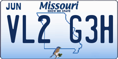 MO license plate VL2G3H
