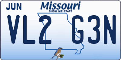 MO license plate VL2G3N