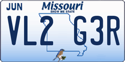 MO license plate VL2G3R