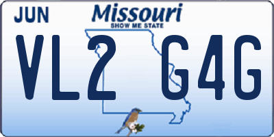 MO license plate VL2G4G