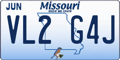 MO license plate VL2G4J