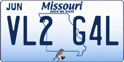MO license plate VL2G4L