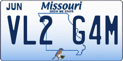 MO license plate VL2G4M