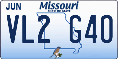 MO license plate VL2G4O