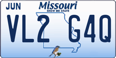 MO license plate VL2G4Q