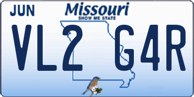MO license plate VL2G4R